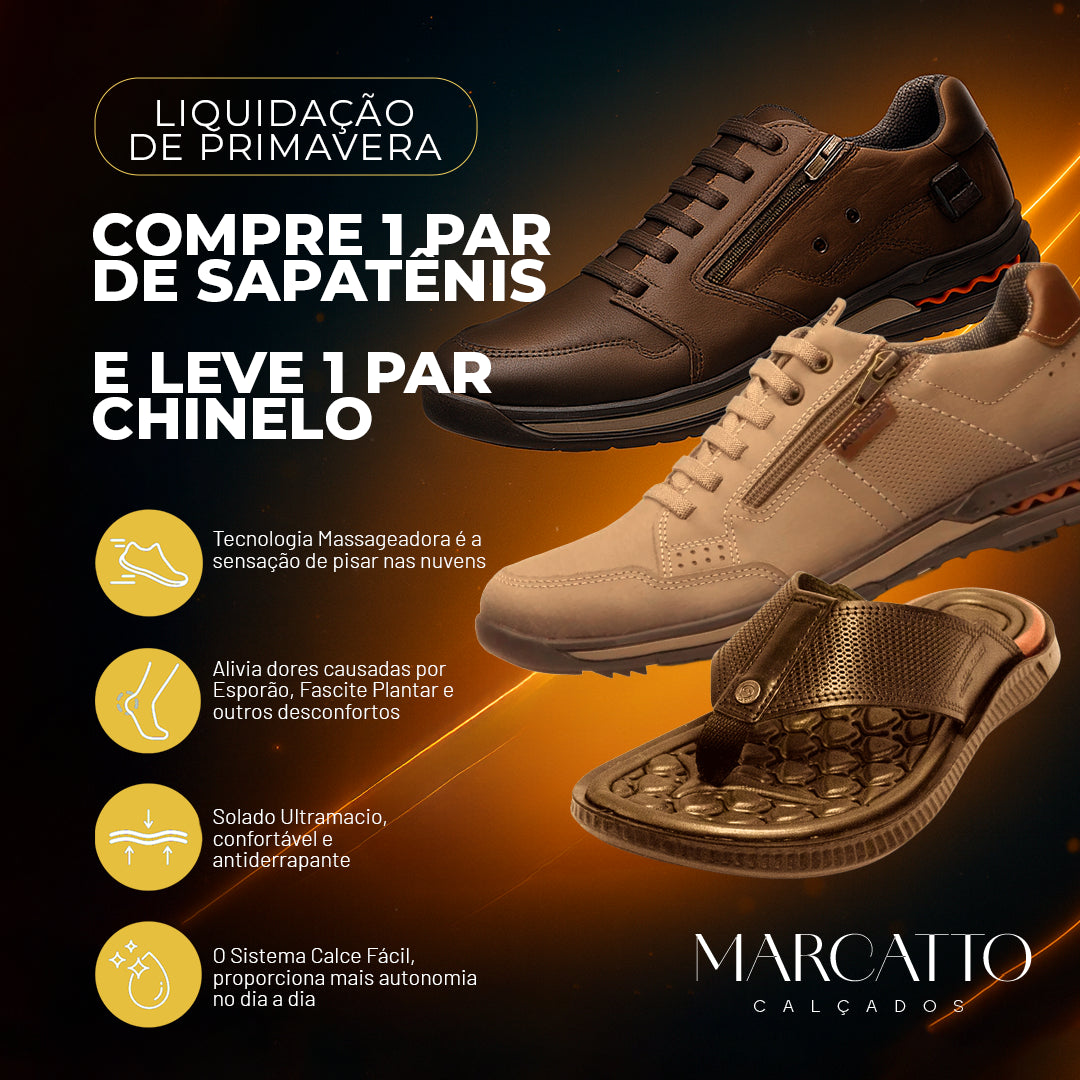 Kit Pegada Sapatênis Ortopédico + Chinelo Massageador [Envio Nacional]