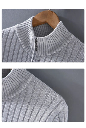 Cardigan Masculino com Zíper e Gola Alta - Outono/Inverno 2024